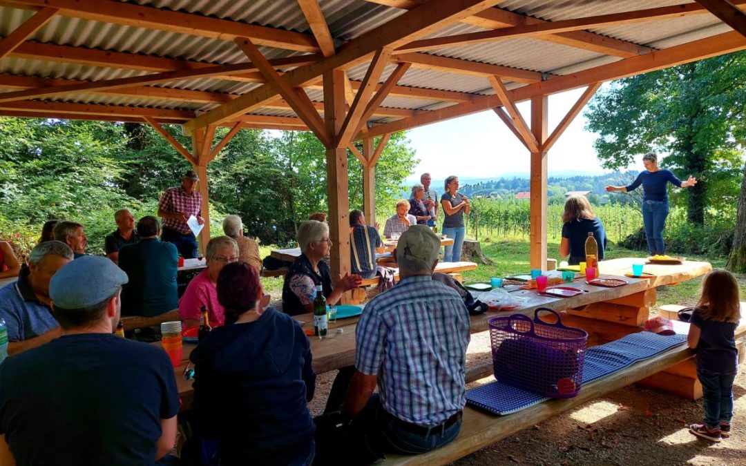 Gute Stimmung bei Schinken und Salat