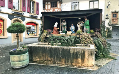 Weihnachtliche Stimmung am oberen Brunnen