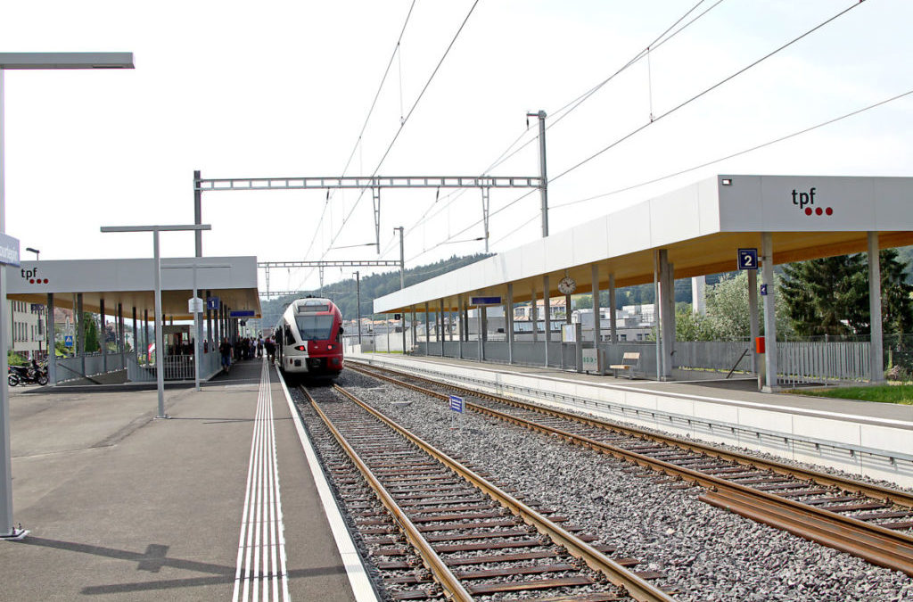 Der Bahnhof Courtepin im neuen Kleid