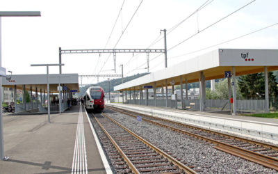 Der Bahnhof Courtepin im neuen Kleid