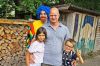 David Ackermann, Heitenried, mit Elya, Andreas und Loan Hug, Murten