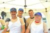Uwe Aebischer, Burg, Simon Pfister, Altavilla, Sascha Ballaman, Salvenach, und Andreas Herren, Burg, vom Helferteam