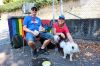Patrick von Ballmoos und Nathalie Fürst mit Hund Cliff, Laupen